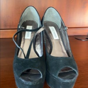 Steve Madden Black Sued Platform Shoes